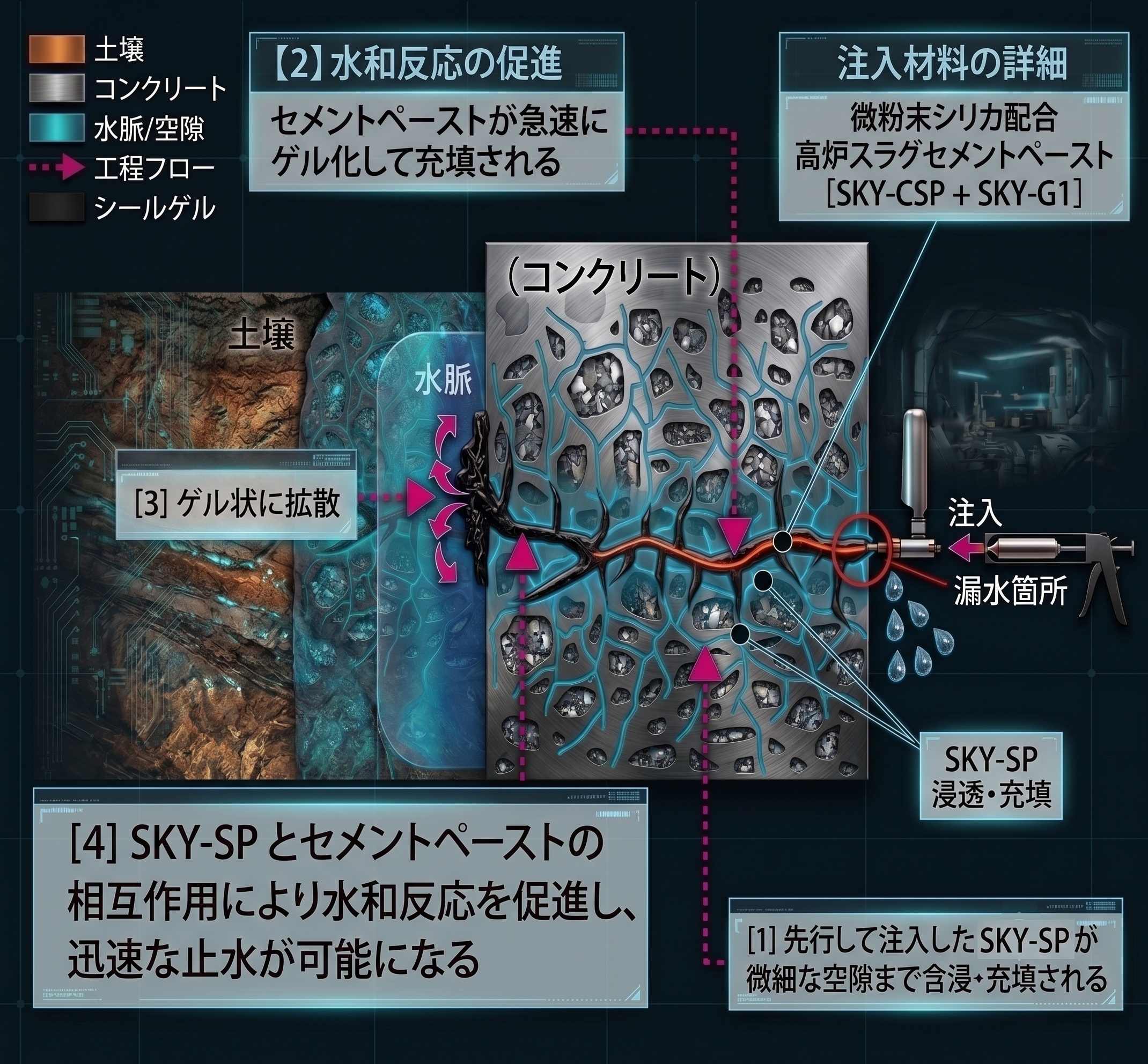 ハイドロフィット工法の施工風景